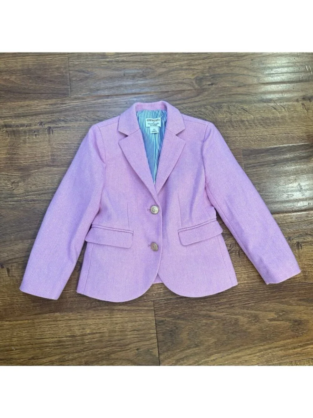 J.Crew Crewcuts Girls' schoolgirl blazer in pink ivory